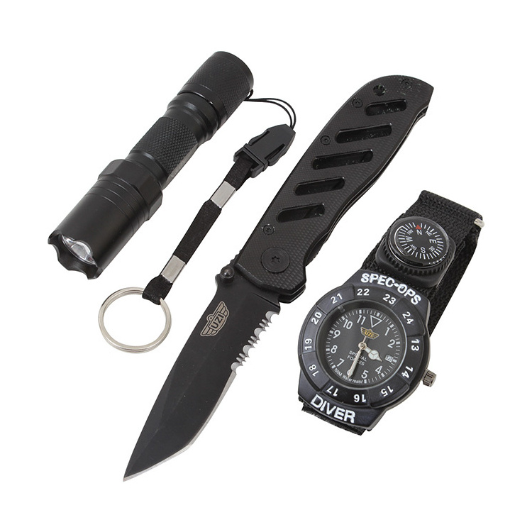 Sada Uzi Special Forces, hodinky, nůž a svítilna, Uzi