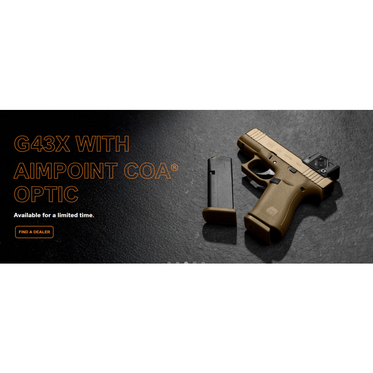 Pistole Glock 43X A-CUT™ COA™, 9 mm Luger, Coyote, Gen5, limitovaná edice