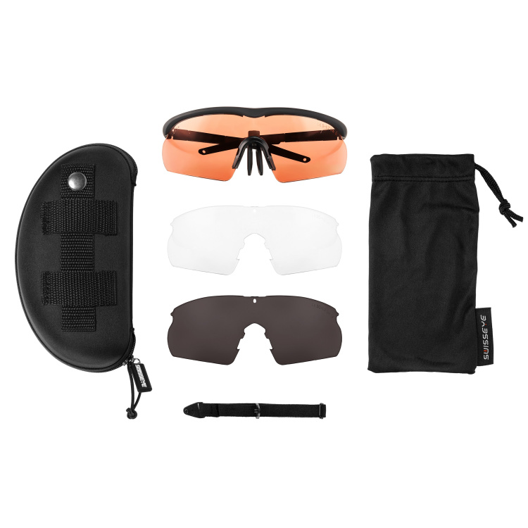 Taktické balistické brýle Raptor PRO, 3 výměnná skla, Swiss Eye