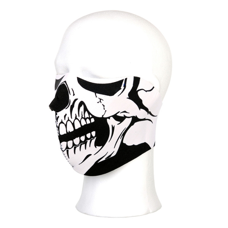 Neoprenová maska half face white skull, 101 INC