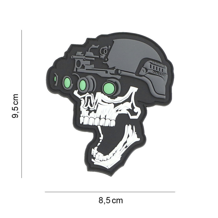 3D PVC nášivka Night vision skull, 101 INC