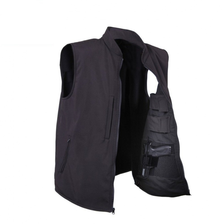 Softshellová vesta pro skryté nošení zbraní, černá, Rothco - Softshellová vesta pro skryté nošení zbraní, černá