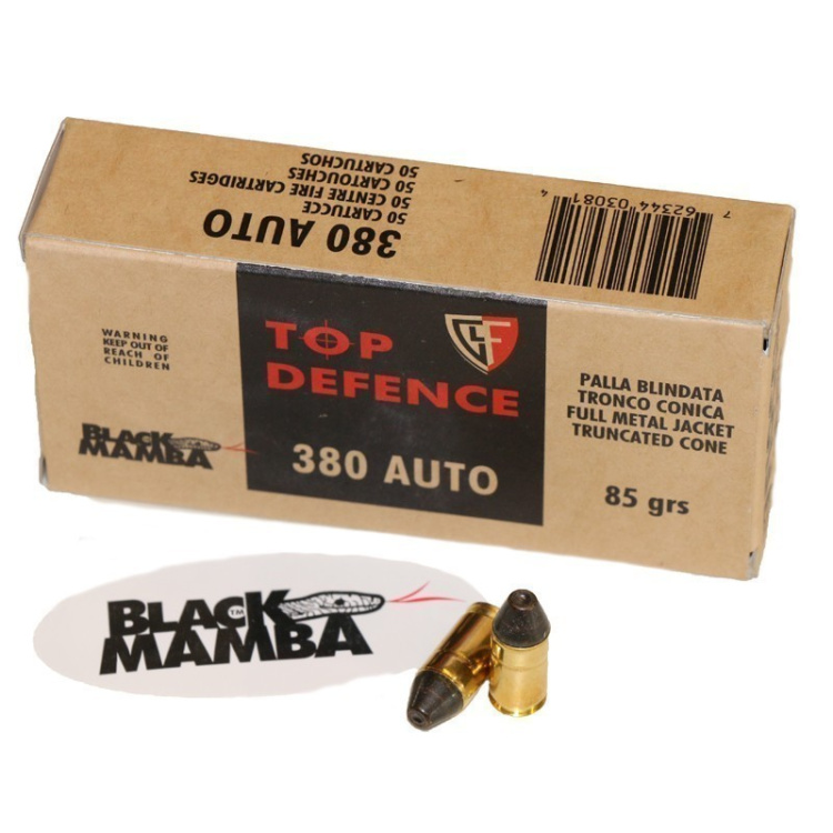 Pistolové náboje 9 mm Browning Court Black Mamba, 50 ks, Fiocchi