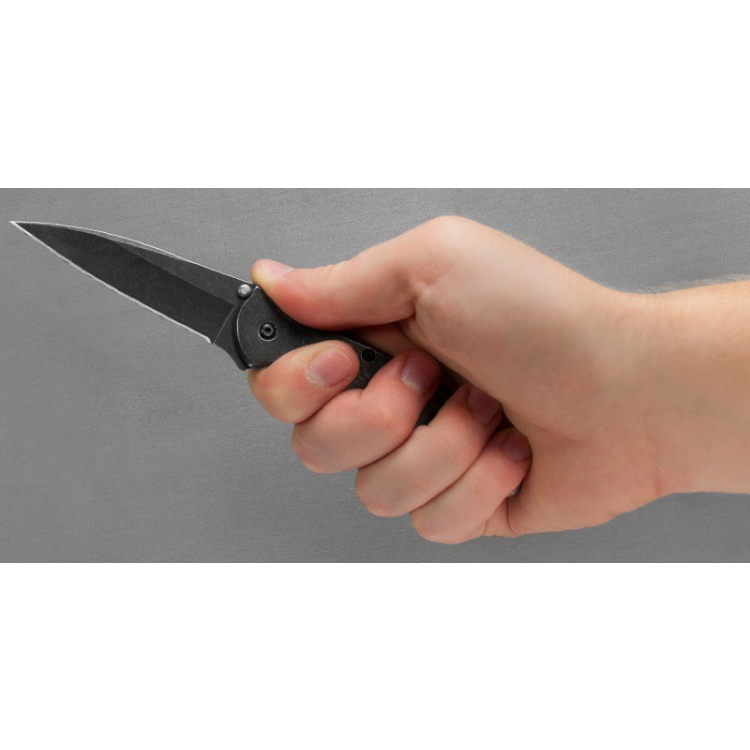 Zavírací nůž Leek Framelock Blackwash, Kershaw - Kapesní nůž s asistovaným otevíráním Kershaw Leek, BlackWash