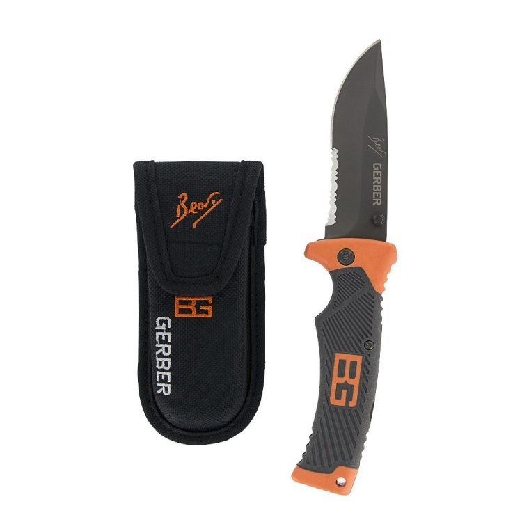 Nůž Gerber Bear Grylls Folding Sheath Knife, kombinované ostří - Nůž Gerber Applegate-Fairbairn Mini Covert, komb. ostří, černý