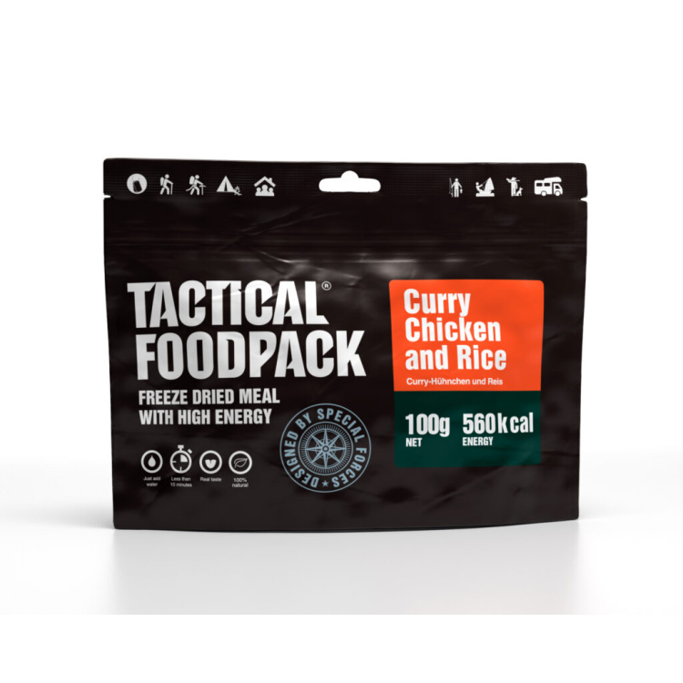 Dehydrované jídlo - kuře na kari s rýží, Tactical Foodpack