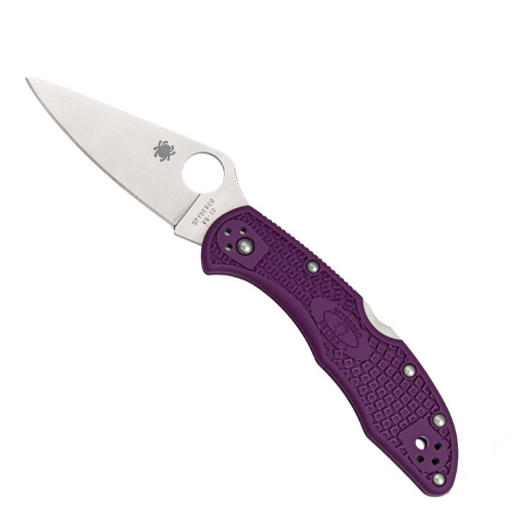 Nůž Spyderco Delica 4, hladké ostří, fialová rukojeť FRN