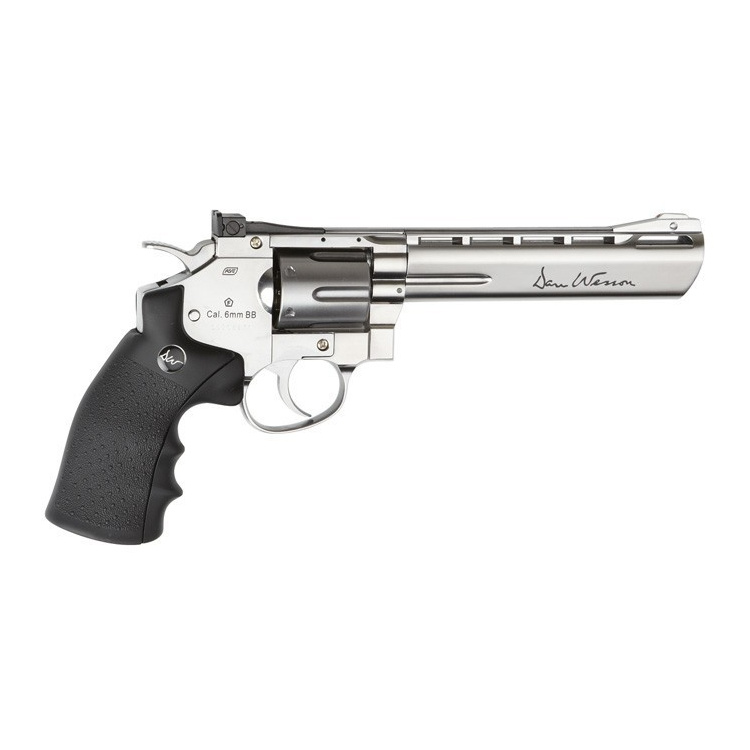 Airsoftový revolver Dan Wesson, 6″ chromovaný
