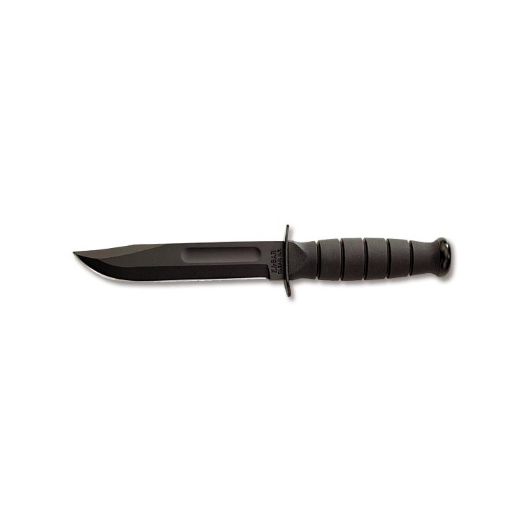 Vojenský nůž Ka-Bar Short Black, hladké ostří, kožené pouzdro - Vojenský nůž Ka-Bar Short Black, hladké ostří, kožené pouzdro