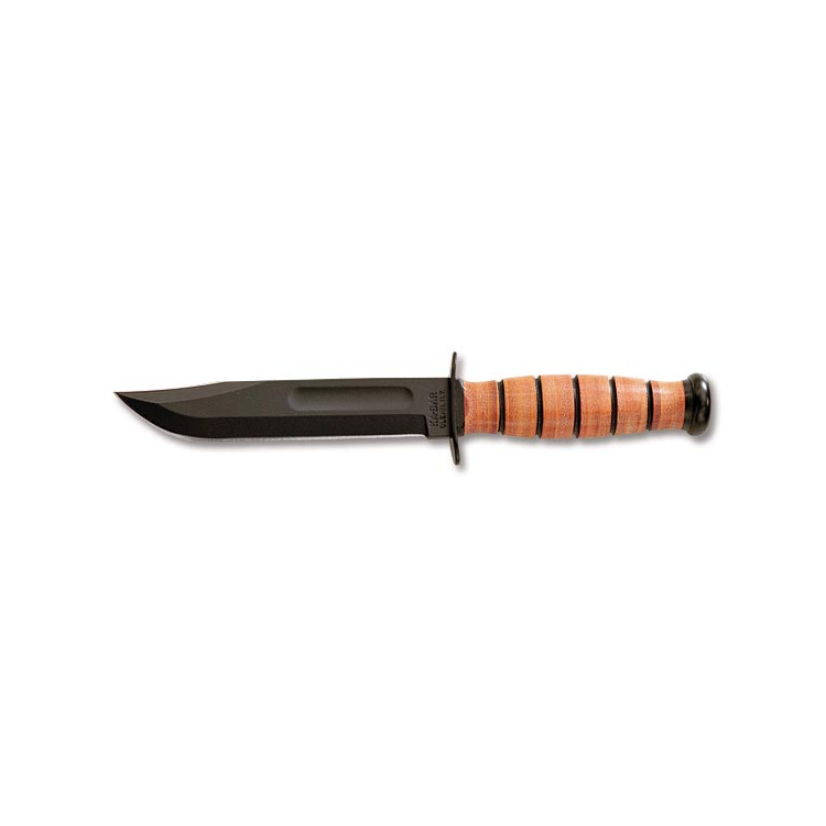 Vojenský nůž Ka-Bar USA Short, hladké ostří, kožené pouzdro - Vojenský nůž Ka-Bar USA Short, hladké ostří, kožené pouzdro