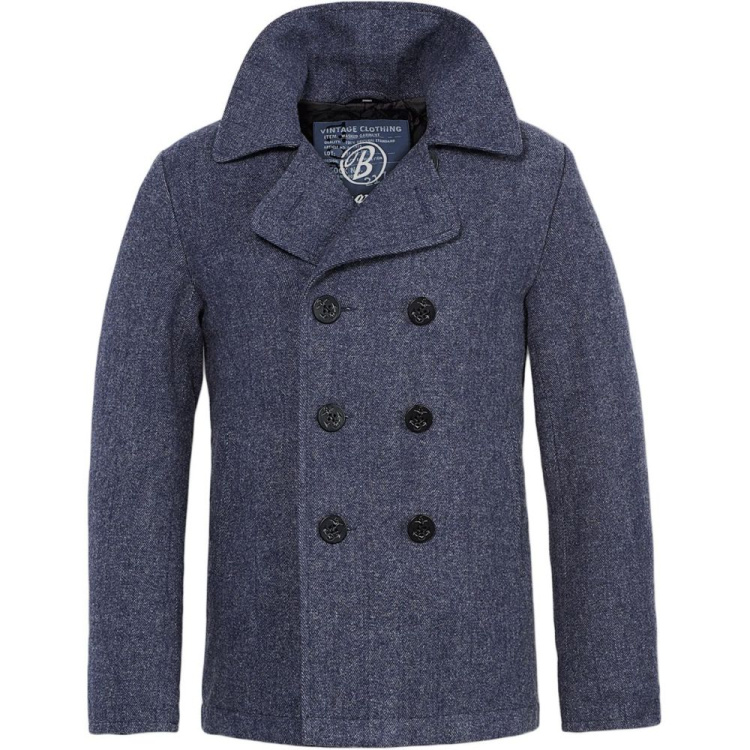 Pánský kabát Heringbone Brandit Pea Coat - Pánský kabát Heringbone Brandit Pea Coat