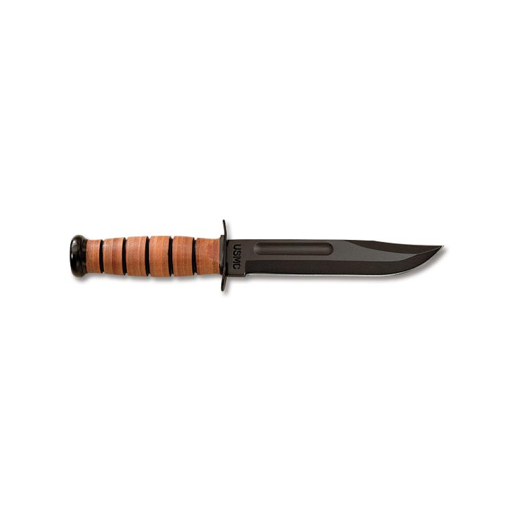 Vojenský nůž Ka-Bar USMC, hladké ostří, kožené pouzdro - Vojenský nůž Ka-Bar USMC, hladké ostří, kožené pouzdro