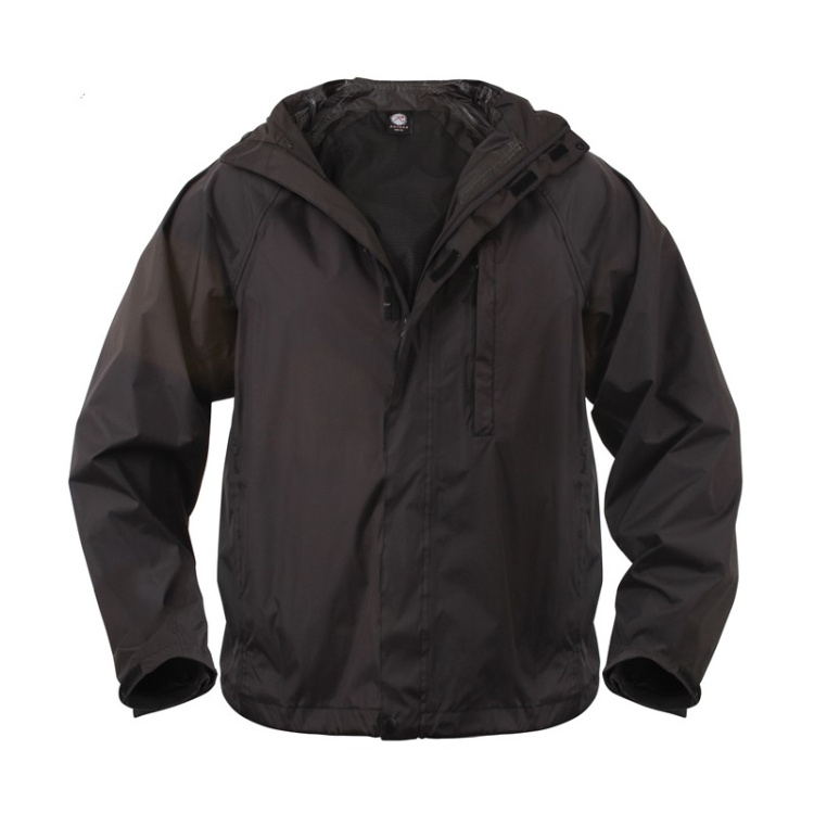 Sbalitelná voděodolná bunda, černá, Rothco - Nepromokavá sbalitelná bunda, černá