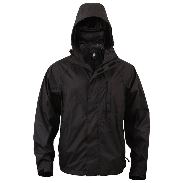 Sbalitelná voděodolná bunda, černá, Rothco - Nepromokavá sbalitelná bunda, černá