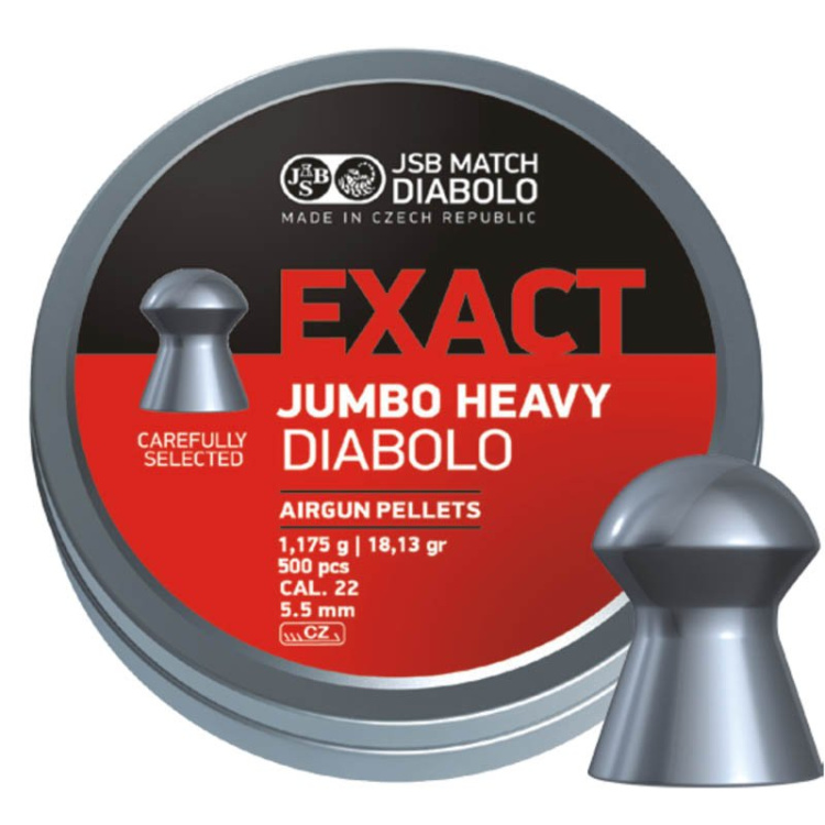 Diabolo JSB Jumbo Exact Heavy, ráže 5,52 mm (.22), 250 ks