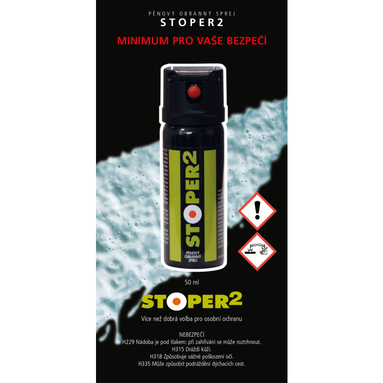 Pěnový pepřový sprej STOPER 2, 50ml, A1 Security