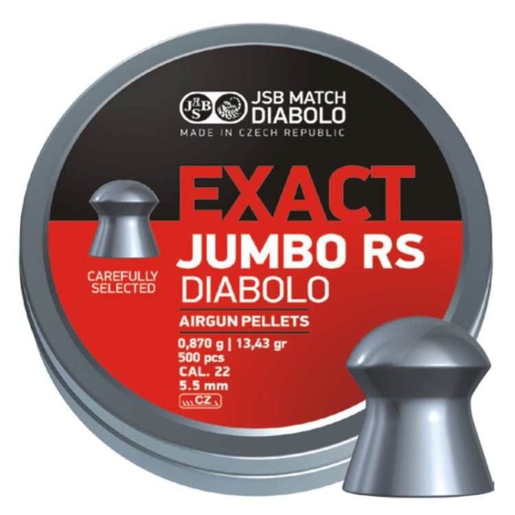 Diabolo JSB Exact Jumbo RS, ráže 5,52 mm (.22), 500 ks