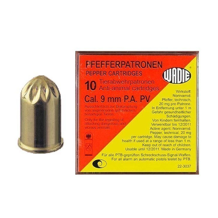 Pepřový náboj pro plynový revolver, 9 mm PV, Wadie