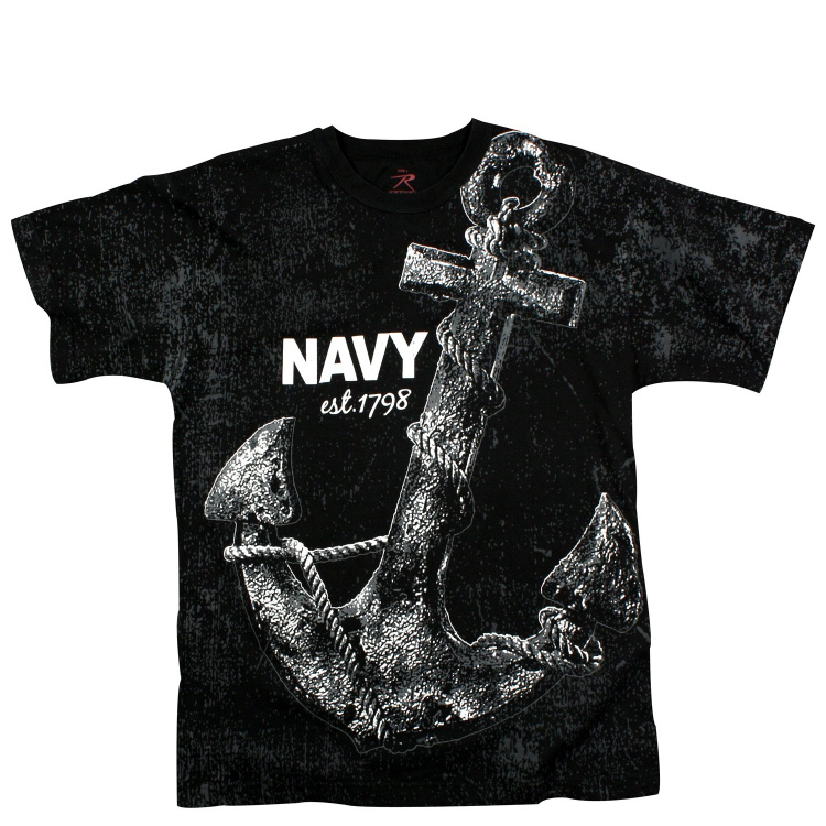 Pánské triko Navy Anchor, Rothco, černé