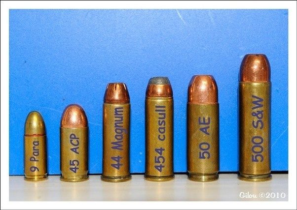 Srovnání velikosti náboje ráže 500 S&W Magnum